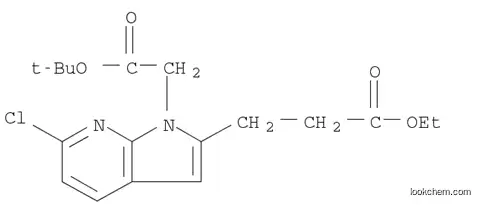 Molecular Structure of 1140512-69-1 (1H-Pyrrolo[2,3-b]pyridine-2-propanoic acid, 6-chloro-1-[2-(1,1-dimethylethoxy)-2-oxoethyl]-, ethyl ester)